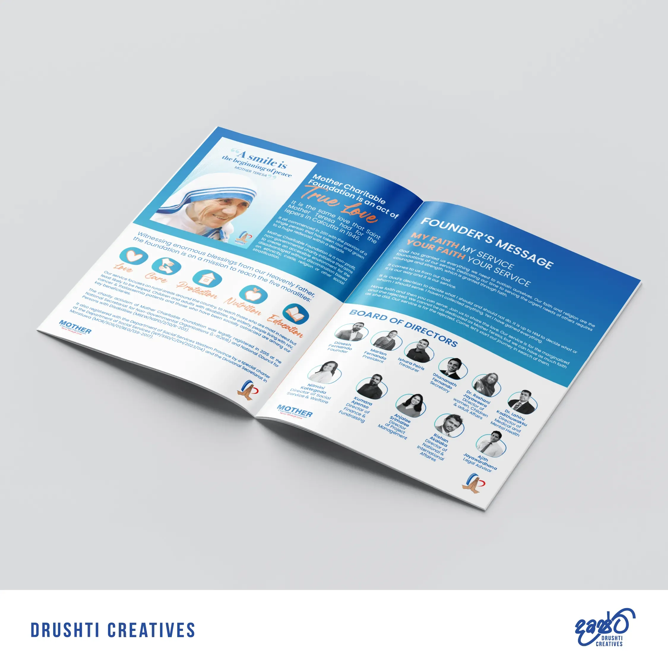 Mother Charitable Foundation Company Profile Design gallery 1